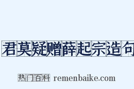 君莫疑赠薛起宗造句是什么意思的图片